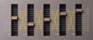 Sound equalizer five channels in natural light